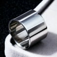 thumbnail image 3 of 18mm Extra Wide Ring Polished Male's Band Stainless Steel Silver Ring Size 7-13, 3 of 5