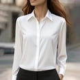 thumbnail image 4 of Button Down Shirts For Women Wrinkle Resistance Dress Shirts For Women Long Sleeve Work Formal Blouses Tops White, 4 of 9