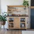 thumbnail image 4 of Backyard Discovery 48" Cedar Wood Buffet Hutch Serving Station, Steel Top, Wine Rack, 4 of 13