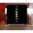 thumbnail image 2 of Moon Shower Curtain Wiccan Moon Phase Shower Curtains for Bathroom Black Whitcy Goth Bathroom Decor with Hooks 72"X72" Inches, 2 of 5