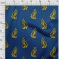 thumbnail image 2 of oneOone Cotton Flex Royal Blue Fabric Peacock Block Sewing Material Print Fabric By The Yard 40 Inch Wide, 2 of 4