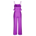 thumbnail image 5 of Gaecuw Women 2 Piece Outfits Sets Summer Solid Lounge Sets Loungerwear Sets Sleeveless Cropped Ruffle Hem Tank Tops Long Pants Jogger Sets Casual Activewear Yoga Outfits Purple S, 5 of 6