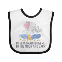 Inktastic My Grandparents Loves Me to the Moon and Back Elephants Boys or Girls Baby Bib