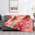 thumbnail image 5 of KLL Refreshing Watermelon Slices Print Fleece Throw Blanket, Horizontal Fleece Bedding Cute Soft Blankets Comfy Fleece Flannel Plush Home Decor for Couch & Bed -80"x60", 5 of 9