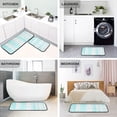 thumbnail image 4 of Aqua Stripes Pattern 2-Piece Kitchen Carpet Mat Set, Non-Slip Memory Foam, Soft for Kitchen and Living Room Use, 4 of 7