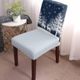 thumbnail image 2 of Chair Covers for Dining Room Set of 6,Christmas Reindeer Tree Silhouette Stretch Seat Protector Removable Washable Chairs Slipcovers for Kitchen Banquet Wedding Hotel,White Snowflake on Black, 2 of 6