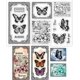 thumbnail image 1 of Sellos transparentes de mariposas vintage para scrapbooking DIY, fondo con palabras retro, sellos de silicona transparentes, 1 of 7