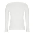 thumbnail image 3 of Uootdi 3/4 Length Sleeve Womens Tops Womens Sexy Cutout Front Round Neck Slim Fit Gift Shirts Stretchy Tops Ribbed Casual Basic Ju, 3 of 6