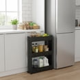thumbnail image 3 of Sleek 3-Tier Multi-Functional Rolling Cart - Space-Saving Organizer - Ideal for Bathroom, Kitchen, & Laundry Storage, 3 of 8