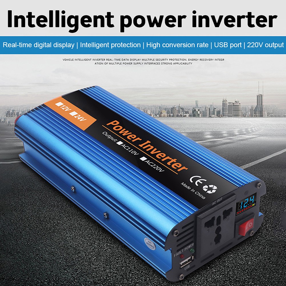 POMOI11 WMY-240129625 2000-Watt Continuous Pure Sine Wave Power Inverter, 2 AC Sockets for Car