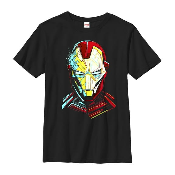 Boy's Marvel Iron Man Sketch Graphic Tee Black Large