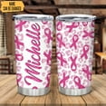 thumbnail image 3 of Breast Cancer Awareness Gifts For Women - Custom Name Stainless Steel Tumbler Coffee 20 oz - Pink Ribbon Breast Cancer Gifts For Friend, Mom On Awareness Month, Christmas, 3 of 6