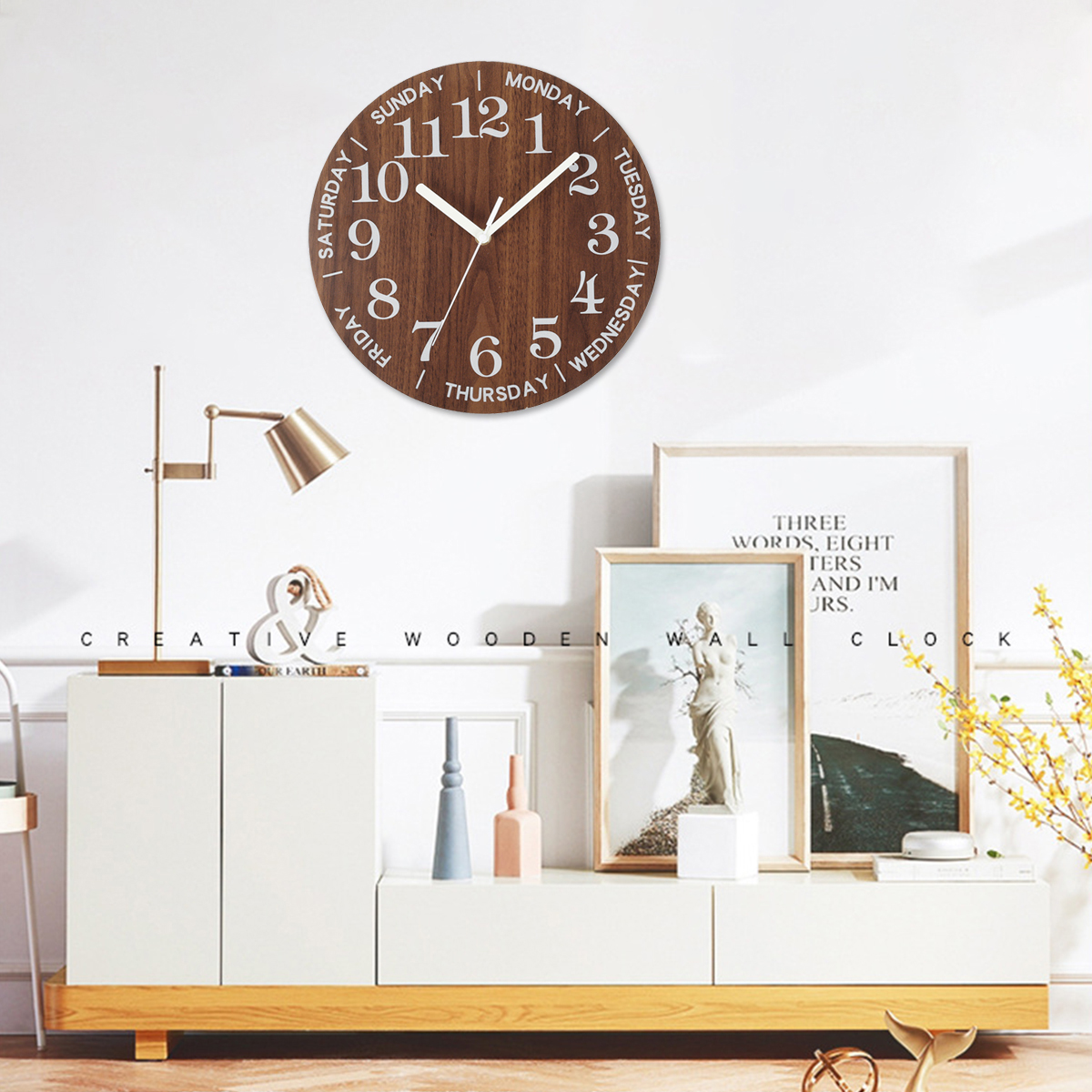 Pcapzz Wall Clock,Luminous Wall Clock,11.8''Modern Night Light Battery