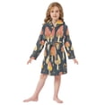 thumbnail image 6 of FORMRS Kids Bathrobe Unisex Hooded Robe Toddler Pajamas Sleepwear, Size 10-12T, Black Mushroom Pattern, 6 of 7