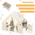 thumbnail image 2 of Infans 6-in-1 Kids Playhouse Wooden Play Tent w/Blackboard, Desk, Chair, 6 Storage Bins, 2 of 7