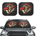 thumbnail image 2 of Haiem Red Mushrooms Car Windshield Sun Shade (2 Pieces) Foldable Windshield Sun Shade Car Accessories for Truck SUV Pickup-Medium, 2 of 7