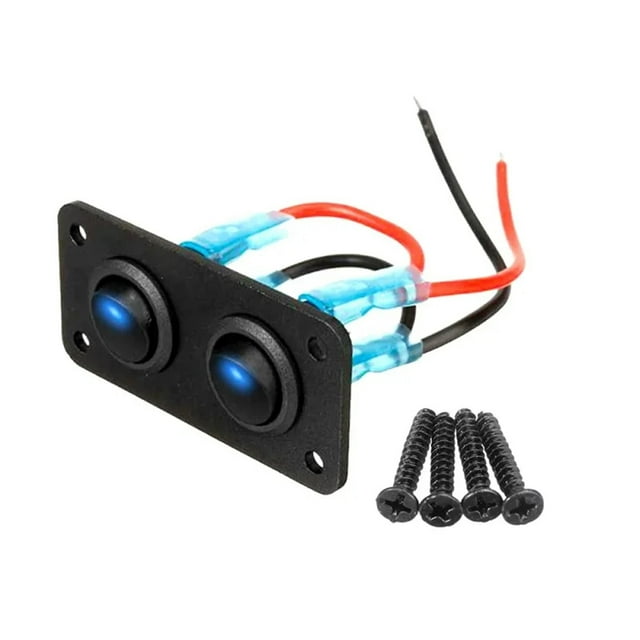 12V Multi-Functional 1-4 Gang Rocker Toggle Control Button Switch Panel Car Boat Marine RV Truck Blue LED Styling Accessories ,Easy to Install