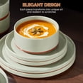 thumbnail image 2 of Vesteel 18 Pieces Dinnerware Set, Ceramic Plates and Bowls Set for 6, Handcrafted Speckled Stoneware Dishes Set for Home, Microwave & Dishwasher Safe - Light Green, 2 of 11