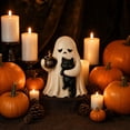 thumbnail image 3 of Gothic Style Resin Statue, Sad Ghost Embracing Black Cat with Coffee Mug Design, Decorative Figurine for Table, Shelf and Mantel Display, 3 of 7
