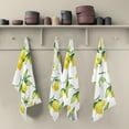 thumbnail image 3 of Tropical Yellow Lemon Kitchen Dish Towels Set of 6 Absorbent Hand Towels，Lint-Free 18"x28" Summer Green Leaves Polyester Hanging Fast Drying Dishcloths for Cooking Baking Home Tea Bar Clean, 3 of 5