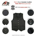 thumbnail image 5 of ARD CHAMPS Men's Motorcycle Vest Genuine Cowhide Leather Black Style 950 New S to 6XL (M), 5 of 8