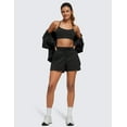 thumbnail image 3 of CRZ YOGA Lightweight Casual Shorts for Women 3.5 Inches Running Shorts with Zip Pockets, 3 of 5