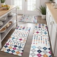 thumbnail image 2 of Colorful Geometric Diamond Pattern Kitchen Rugs Sets Of 3,Kitchen Runner Rugs Non Skid Washable,Decorative Kitchen Floor Mats for Kitchen,Sink,Laundry,17"x30"+ 17"x47" + 17"x59", 2 of 6