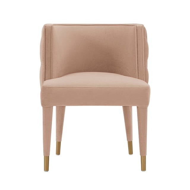 Manhattan Comfort Chaise de Salle à Manger Moderne en Velours Capitonné Maya Couleur Nude