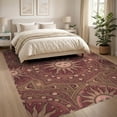 thumbnail image 3 of ODIKA 8'x10' Washable Area Rug Boho Gothic Maximalist Motif Retro Cottagecore Whimsical Pink Vintage Refined for Living Room, Under Sectional, Family , Durable, Non-Slip, 3 of 7