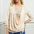 thumbnail image 2 of Lenpel Hauts à Paillettes pour Femmes Scintillants à Manches Longues à Encolure Carrée T-Shirts Patchwork à Paillettes T-Shirts Décontractés Amples Blouses (Kaki, 4X-Grand), 2 of 7