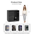 thumbnail image 6 of Modern Coffee Bar Cabinet with Mini Fridge Space, Wine Bar with LED Lights & Power Outlets, Glass Door Liquor Cabinet & Buffet Sideboard for Dining Room, Black, 6 of 7