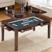 Avocahom Solid Wood Board Game Table for 4–6 with Removable Top, 54 x 31 Gaming Surface, Game Mat, 6 Cup Holders & Hobby Tray – Convertible Gaming and Dining Table for D&D , Card Game and Puzzle