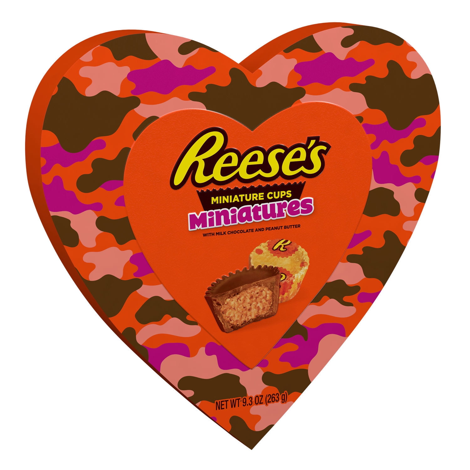 REESE'S, Miniatures Milk Chocolate Peanut Butter Cups Candy, Valentine's Day, 9.3 oz, Heart Gift Box