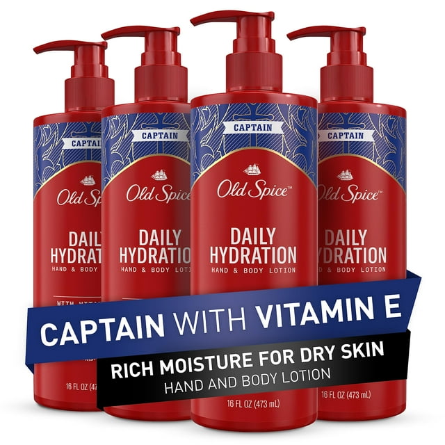 Loción Old Spice Captain Daily Hydration, 480 ml (paquete de 4)