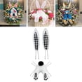 thumbnail image 4 of Creative Hanging Easter Bunny and Ears Wreath Rabbit Wreath Attachment plaid, 4 of 7
