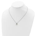 thumbnail image 3 of Auriga 925 Sterling Silver Rhodium-plated Cabochon Lab Created Opal and Brilliant-cut CZ Split Bail Necklace for Women 18", 3 of 5