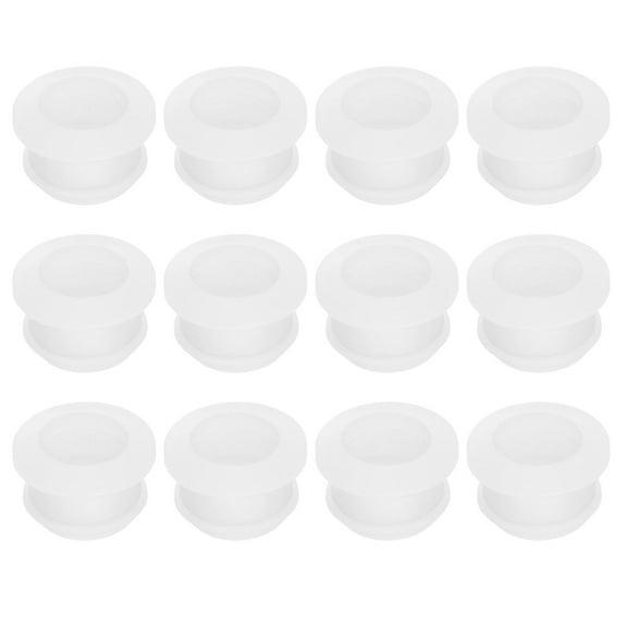 12 Pack Rubber Grommets 19mm Drill Hole, 15mm ID Hole Top Hat Grommet Clear Silicone Rubber Hole Plug Gasket for Wiring, Automotive