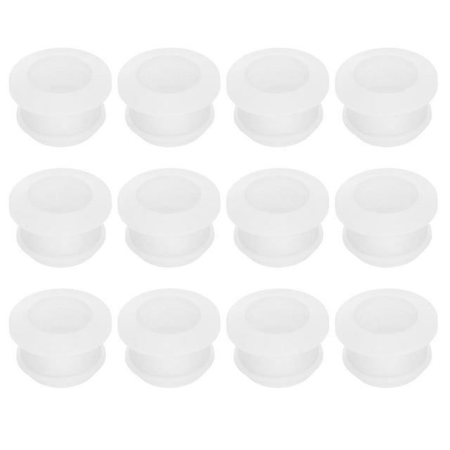 Paquete de 12 tapones de goma con agujero de perforación de 19mm, tapón de sombrero superior de 15mm ID, tapón de agujero de silicona clara para cableado, automotriz