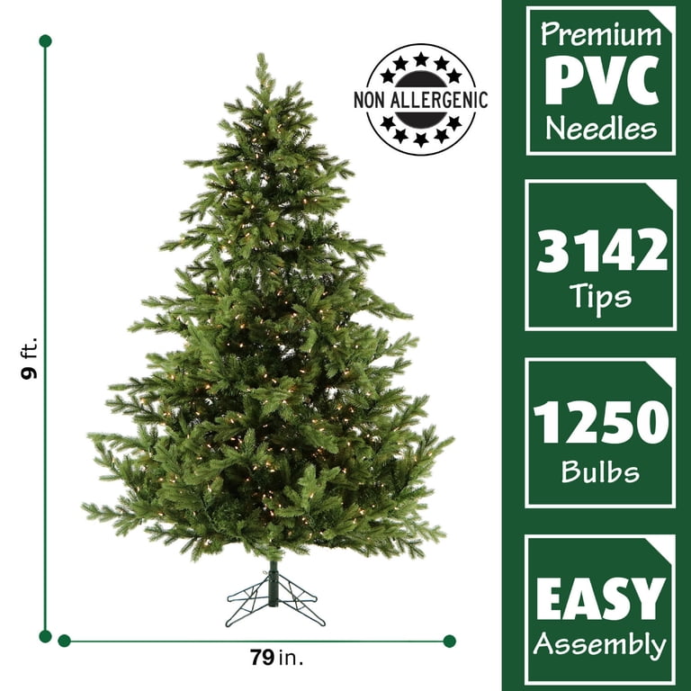 Fraser Hill Farm 9-Ft. Foxtail Pine Christmas Tree with White