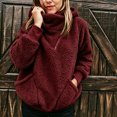 thumbnail image 4 of Women's Polar Fleece Half Zip Sweatshirt, Funnel Neck Long Sleeve Pullover with Side Pockets, 4 of 4