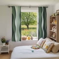 thumbnail image 4 of Ombre Sage Green Sheer Curtains 72 Inch Long Rod Pocket Semi Transparent Light Filtering Window Drapes for Kitchen Bedroom Living Room,2 Panels, Abstract Ocean Waves, 4 of 9