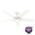 thumbnail image 2 of Hunter - Skyflow Outdoor  Ceiling Fan With Light, Wall Control, 52-inch, Matte White, Modern-style, 3-speed WhisperWind Motor, 52611, 2 of 15