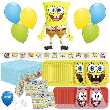 SpongeBob Birthday Party Supplies Bundle SpongeBob Plates SpongeBob Napkins SpongeBob Tablecover SpongeBob Balloons SpongeBob Tableware SpongeBob Decorations Party Pack