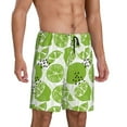 thumbnail image 2 of Pofeuu Green Various Lemons Print Men's Soft Woven Elastic Waistband Sleep Pajama Short-3X-Large, 2 of 6