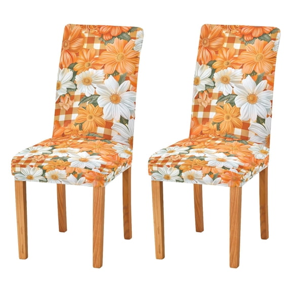 Yayeee 2 Pack Dining Chair Covers Stretch Parson Chairs Slipcovers Seat Protector, Sunny Floral