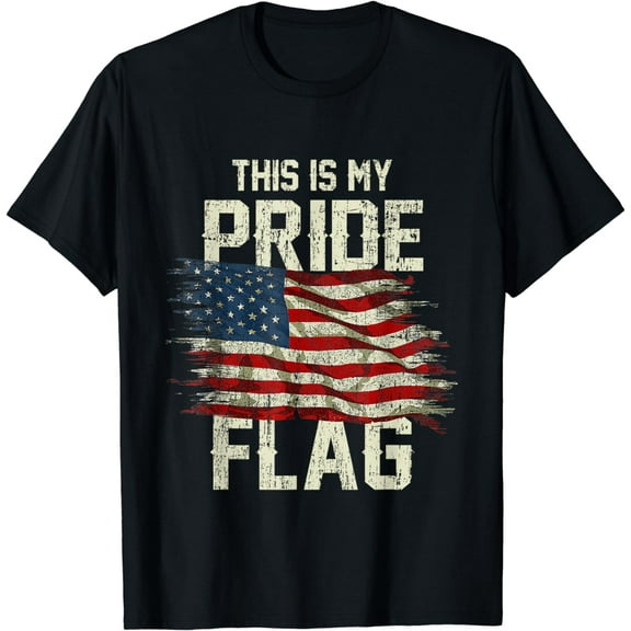 Patriotic T-Shirt This Is My Pride Flag USA American 4th of July