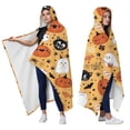 thumbnail image 2 of Wearable Blanket,Cute Halloween Icons Pattern Hooded Wearable Flannel Blanket for Adults & Teens,Winter Poncho Shawl Wrap Cape Cozy Anti-Pill,50"x60", 2 of 5