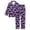 Dark Blue Bow, variant on Satin Silky Pajama Leopard Purple Long Sleeves Set For Little & Big Girls Trendy Cozy 2-Piece Outfit Kid Size 16
