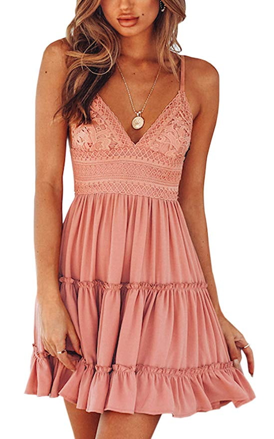 sleeveless lace a line party swing skater dress