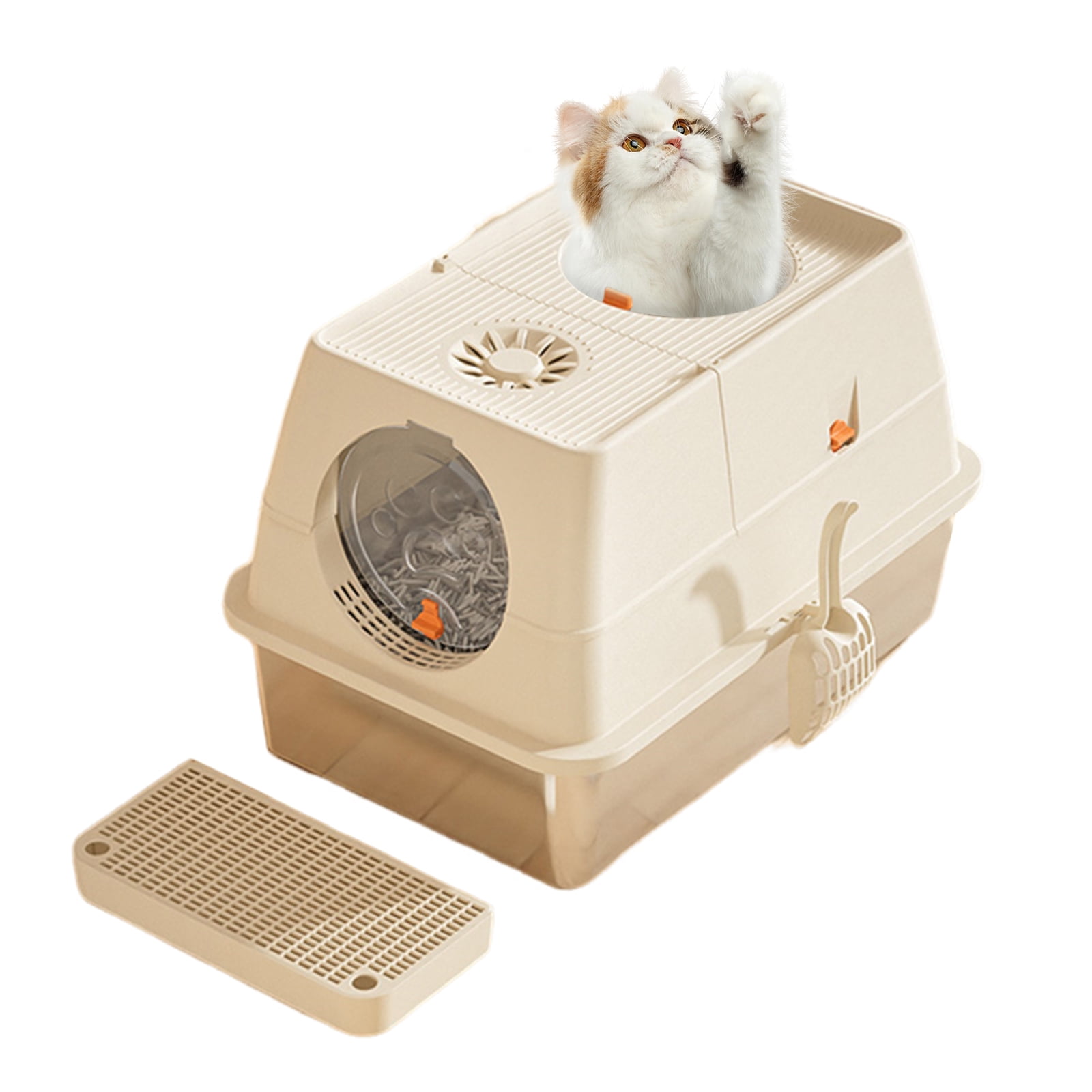 Large Cat Litter Box With Lid, Detachable Stainless Steel Cats
